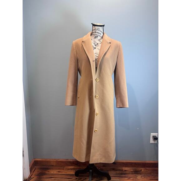 L.L. Bean Women’s Petite Wool Coat Size 6 Camel Tan Long Overcoat - Picture 1 of 10